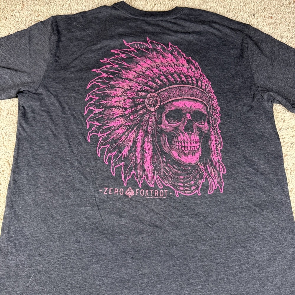 Zero Foxtrot Afterlife Club Limited Edition Tshirt Men's Xl Chief Skull Pink